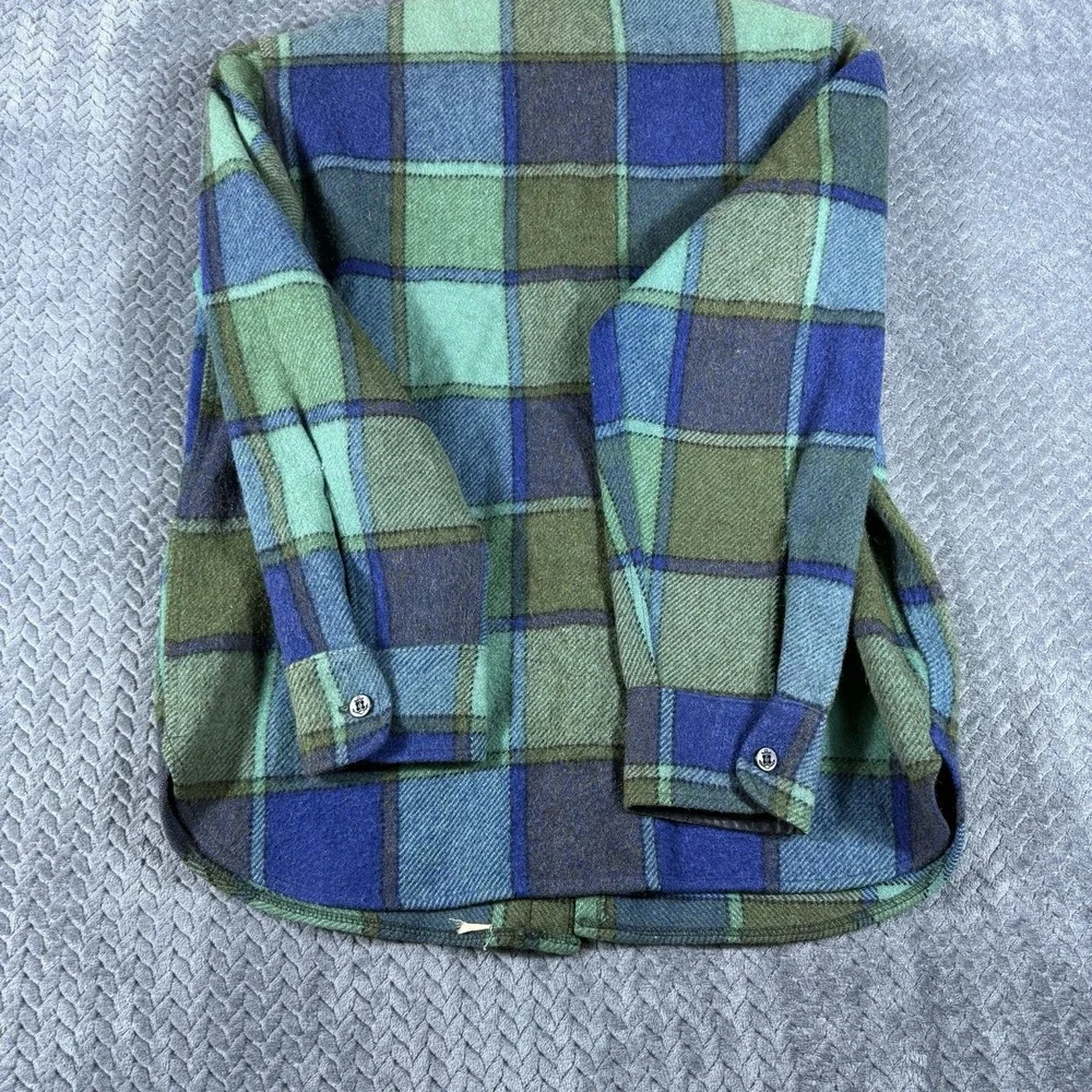 Vintage 50s Brent Montgomery Ward Wool Plaid Flannel Shirt Jacket Large Union